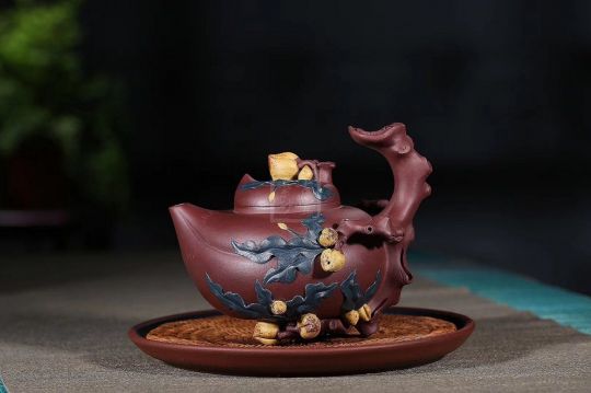 《多子多?！芬伺d紫砂壺高級工藝美術師純手工底槽青中壺茶具泡茶壺創新壺