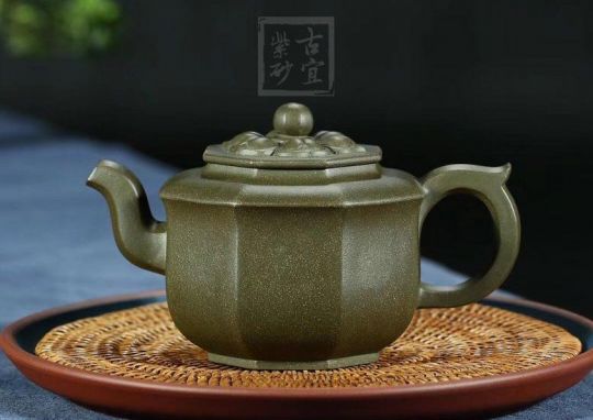 《如意八方》宜興紫砂壺高級工藝美術(shù)師純手工民國綠中壺茶具泡茶壺八方