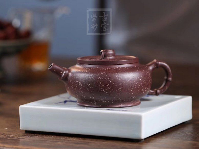 《金砂竹韻》宜興紫砂壺純手工底槽青，段泥泡茶壺